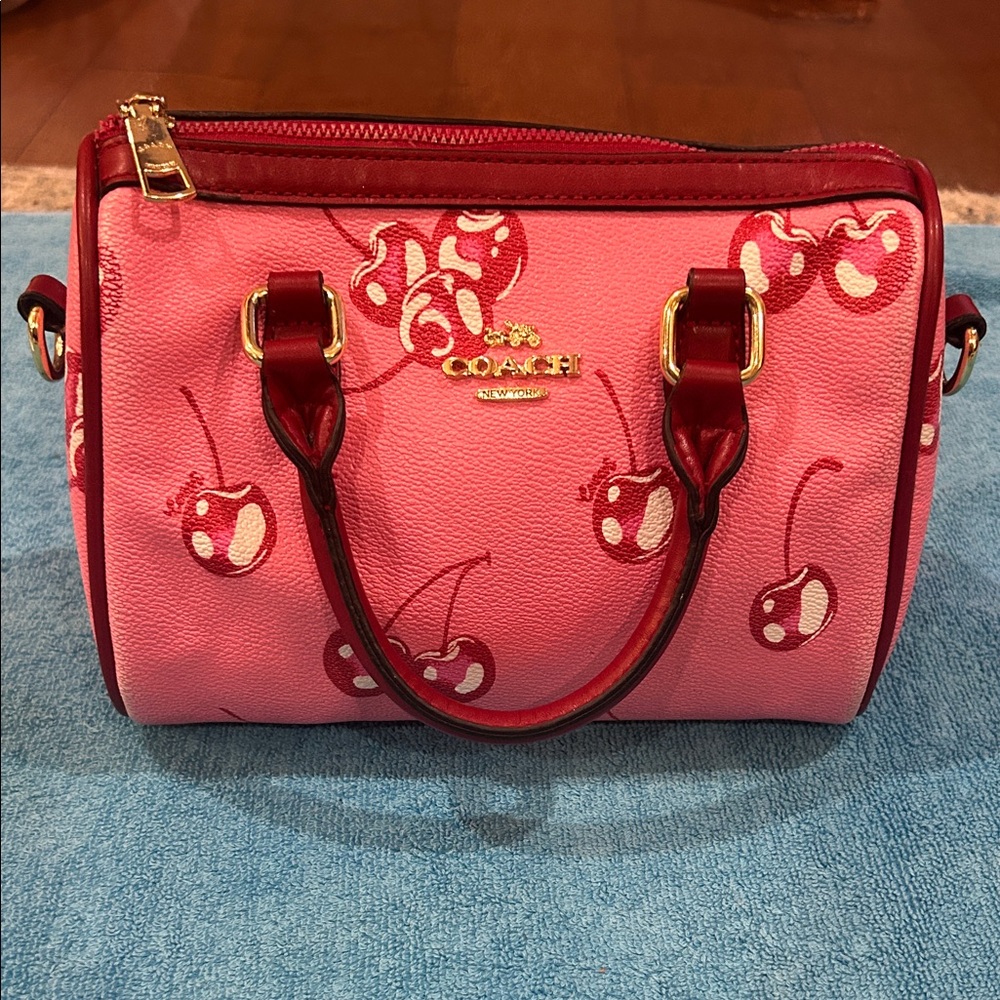 Coach Pink Cherry Pattern Satchel - image 1